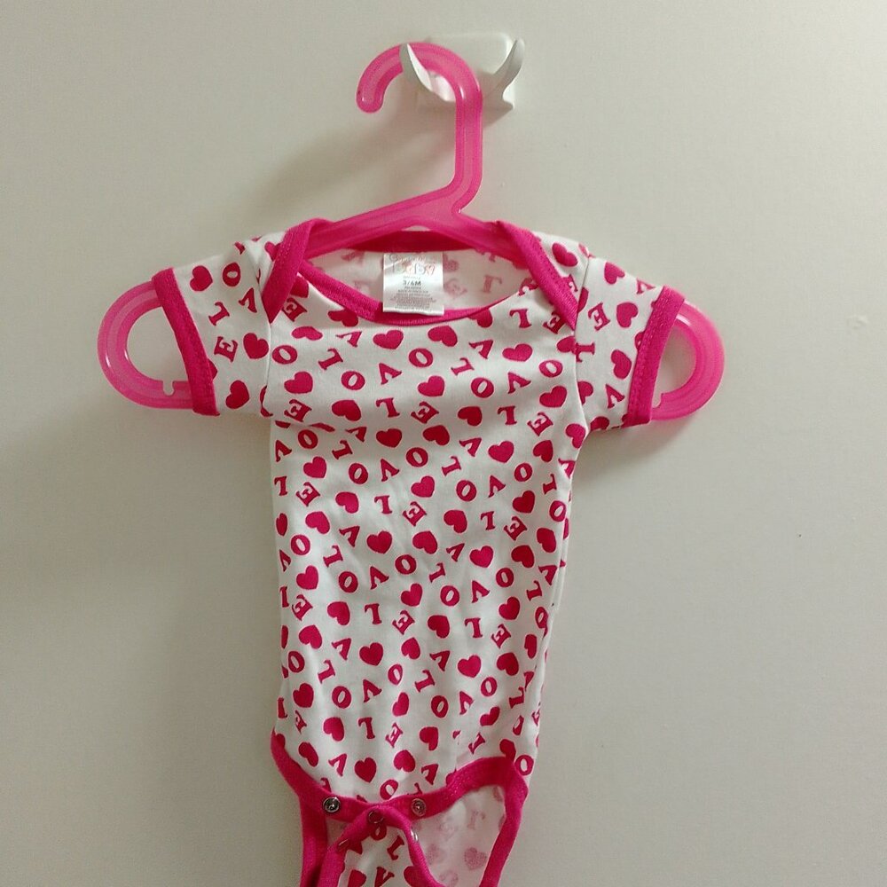 "Cambridge Baby" Little Girls Short Sleeved, Love Onesie